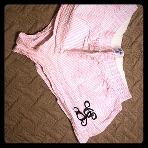 Seersucker brief style pajama shorts J monogram